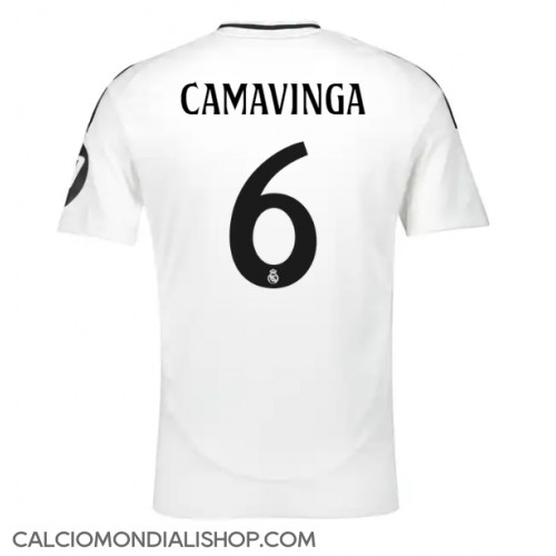 Maglie da calcio Real Madrid Eduardo Camavinga #6 Prima Maglia 2024-25 Manica Corta